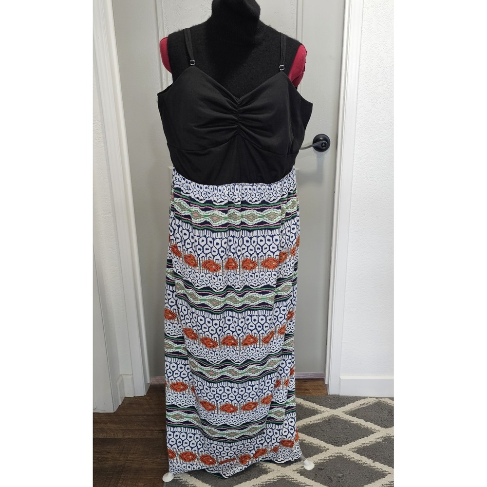 Extra Touch Womens 2X Maxi Dress NWT Boho Smocked Empire Waist Sleeveless